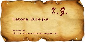 Katona Zulejka névjegykártya